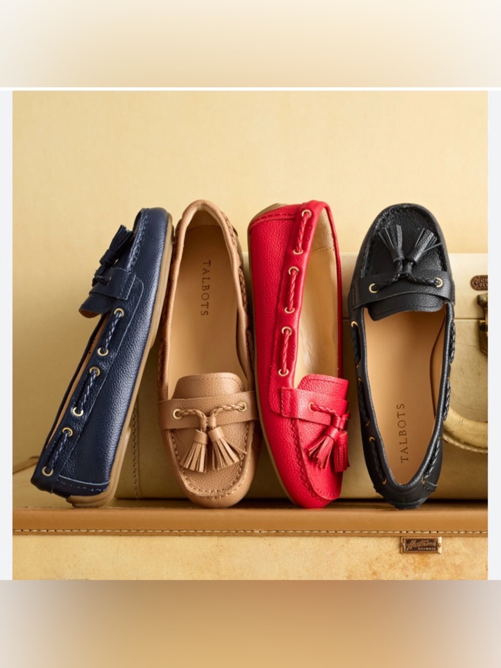 Talbots Red Leather Driving Loafers
